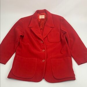 Vintage Pendleton Wool blazer Jacket coat Bright Red Buttons pockets Size Small